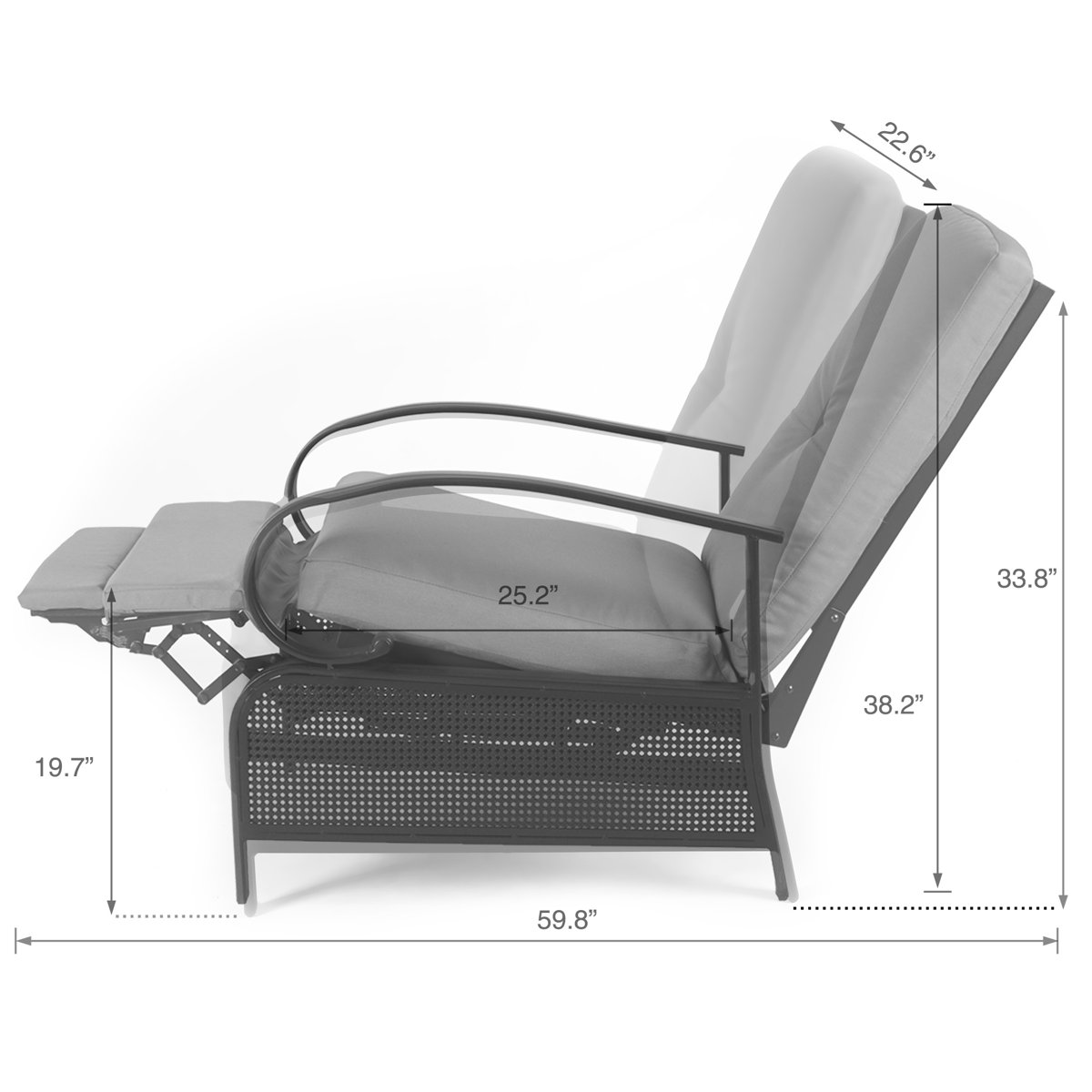 Latitude Run® Aadhira Recliner Patio Chair with Cushions & Reviews